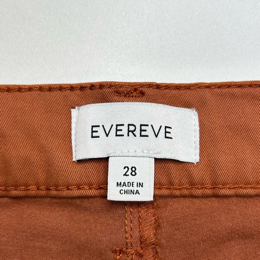 Evereve Pants Womens Size 28 Khaki Rust Crop Wide Leg Flared Stretch 30x26.5 - Picture 13 of 14